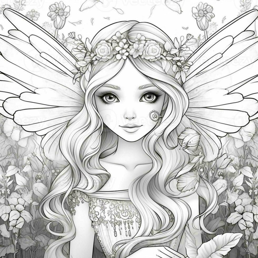 Fairy Girl Coloring Pages photo