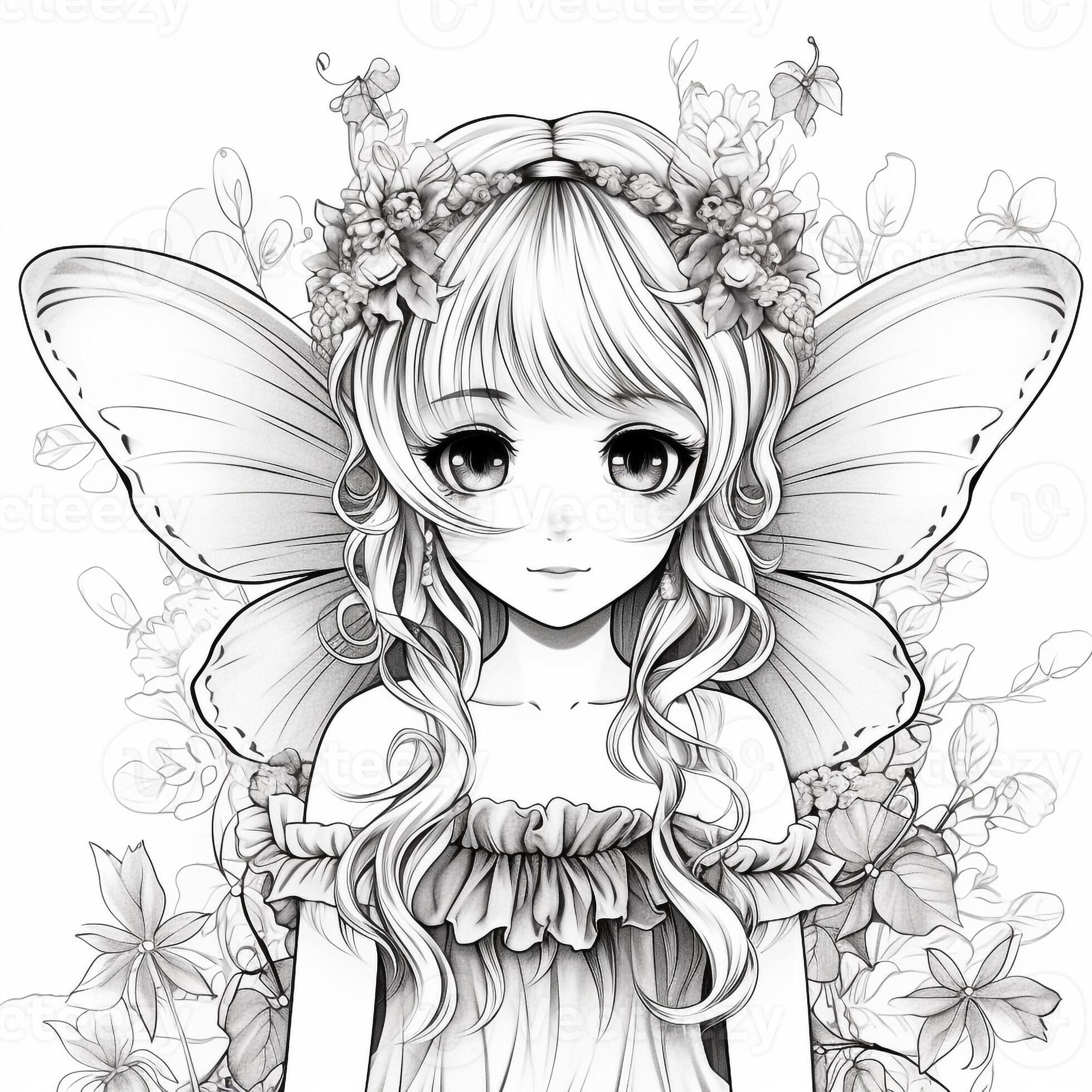 Fairy Anime Coloring Pages For Girls