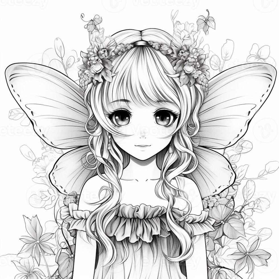 Fairy Girl Coloring Pages photo