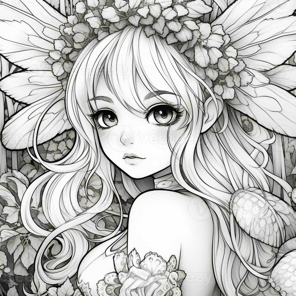 Fairy Girl Coloring Pages photo