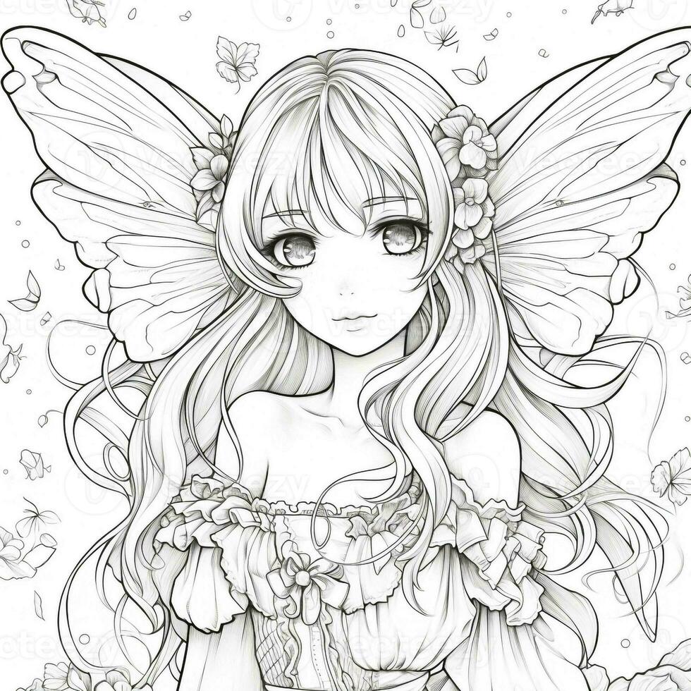 Fairy Girl Coloring Pages photo