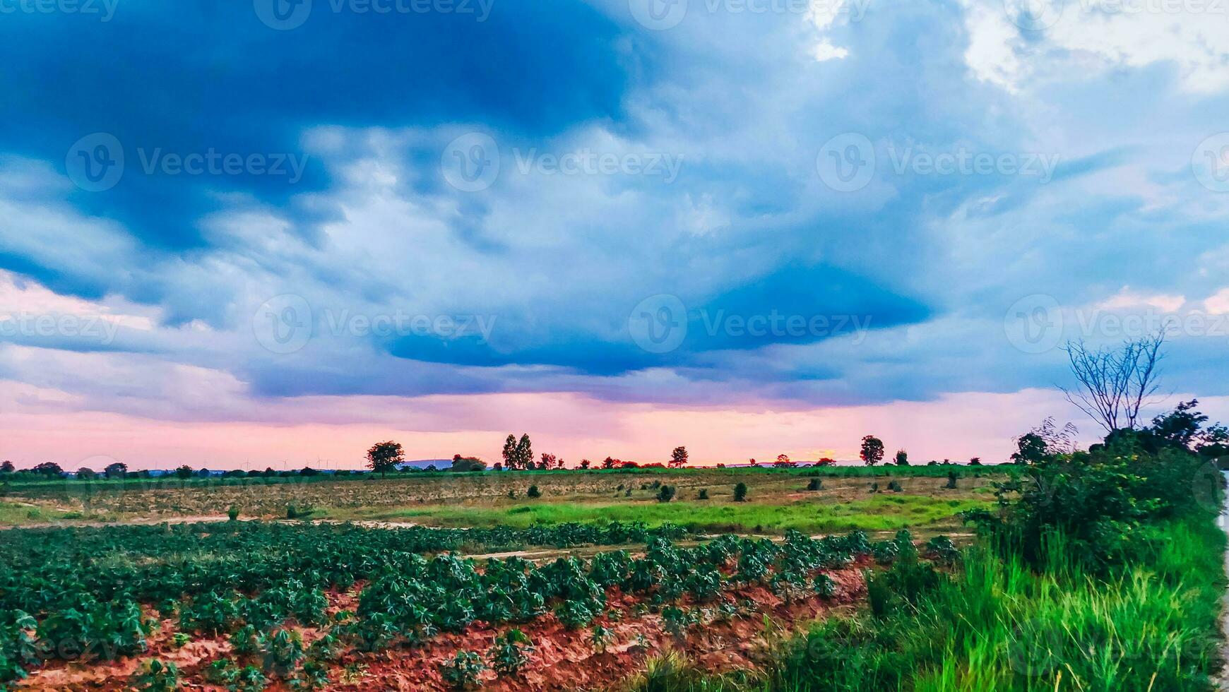 beautiful sky Bright blue clouds in Thailand photo