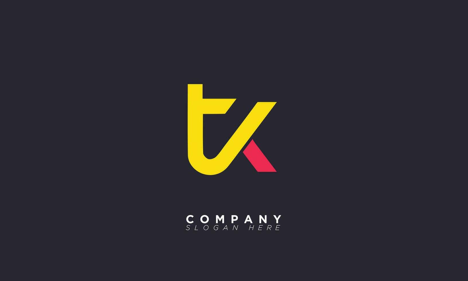 TK Alphabet letters Initials Monogram logo KT, T and K vector