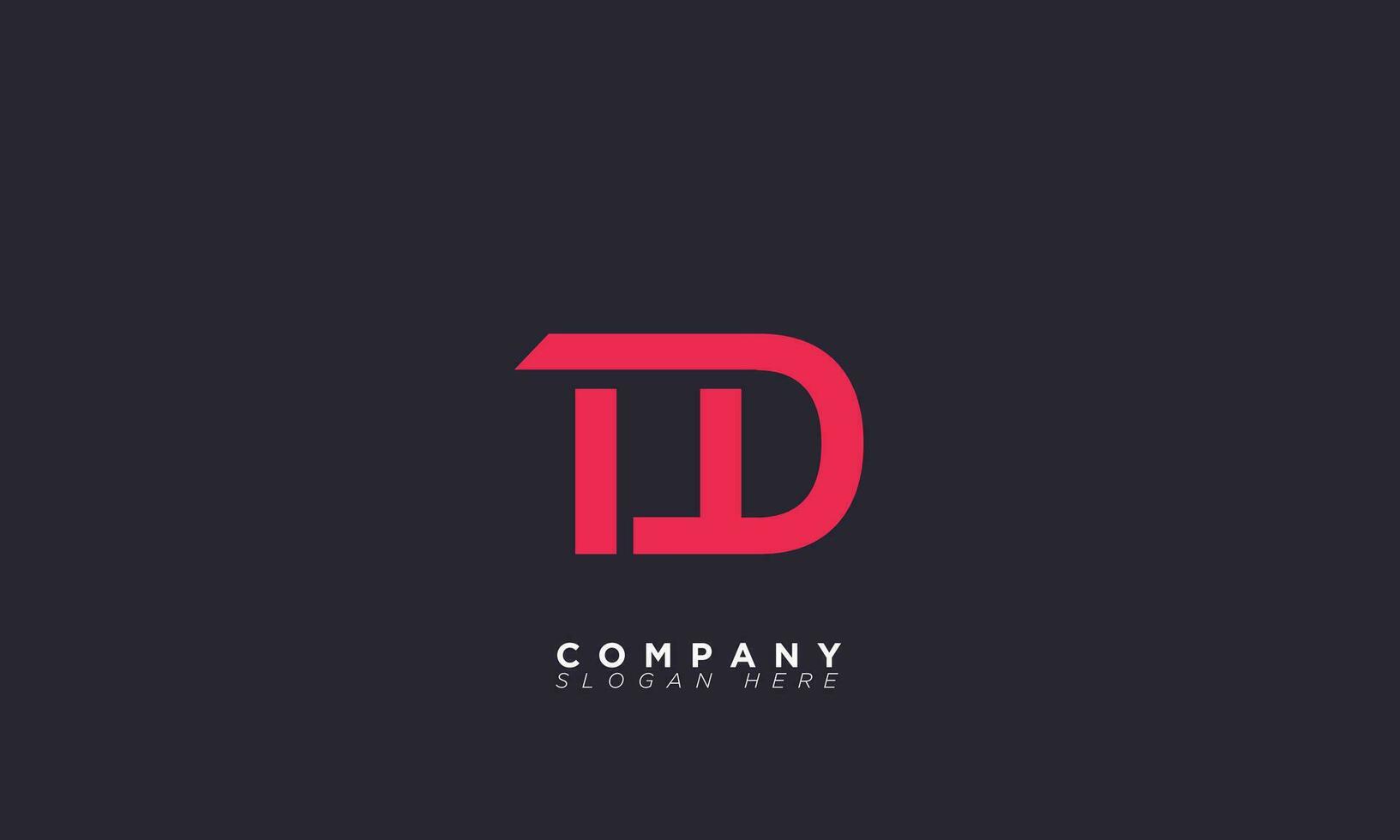 TD Alphabet letters Initials Monogram logo DT, T and D vector