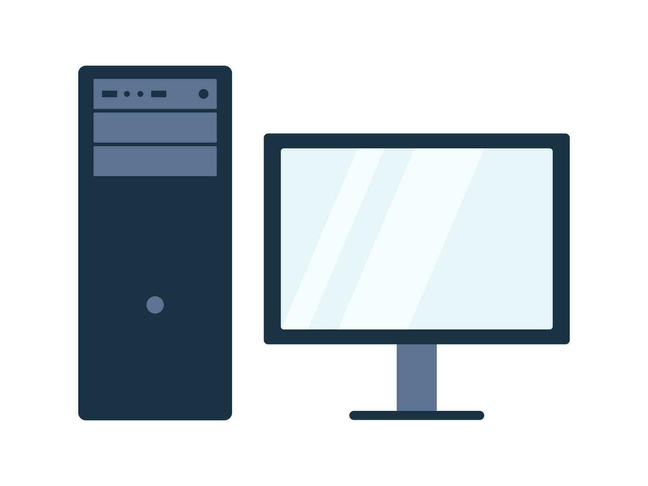 computadora icono para esquema, estructura y negocio. vector ilustración en plano estilo