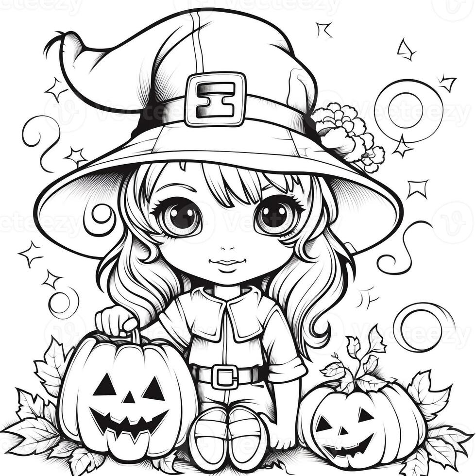 Halloween Coloring Pages 26629063 Stock Photo at Vecteezy