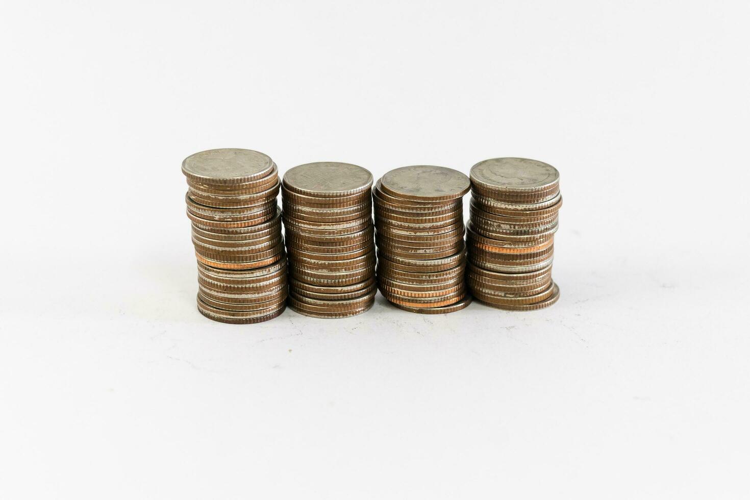 Pile of gold coins stack in finance treasury deposit bank account for saving . Concept of corporate business economy and financial growth by investment in valuable asset to gain cash revenue profit . photo