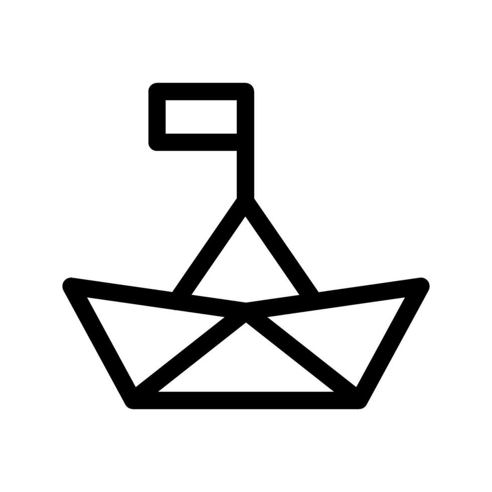 Paperboat Icon Vector Symbol Design Illustration