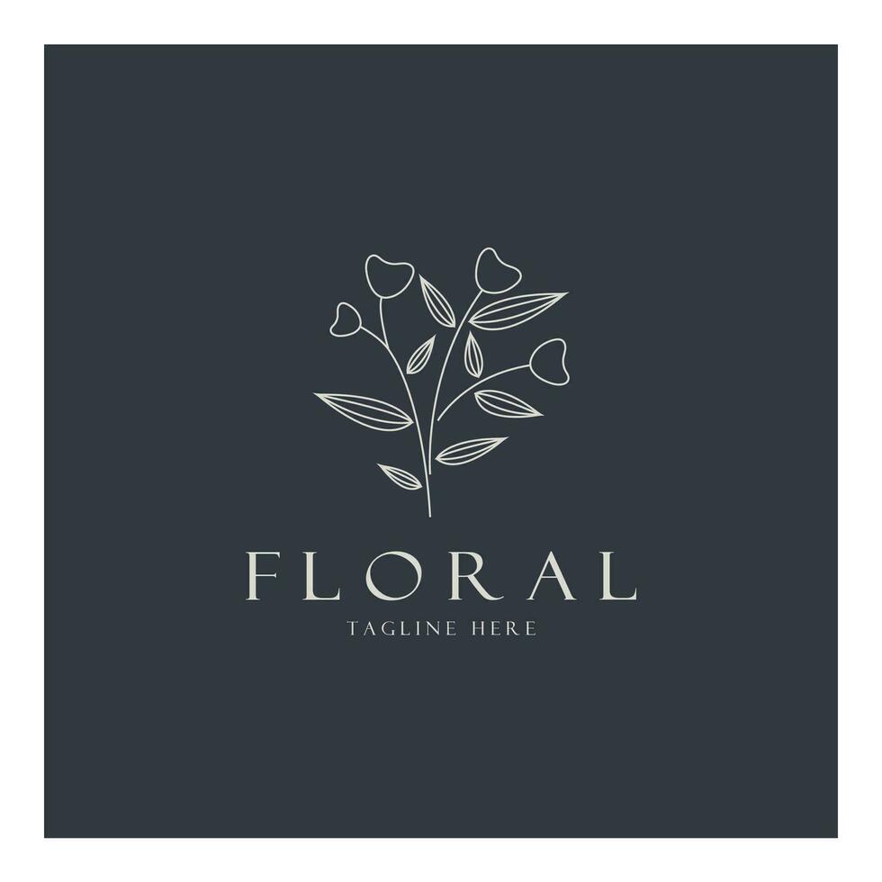 Elegant floral and leaf frame. Delicate botanical vector illustration for labels, spas, corporate identity, and wedding invitations