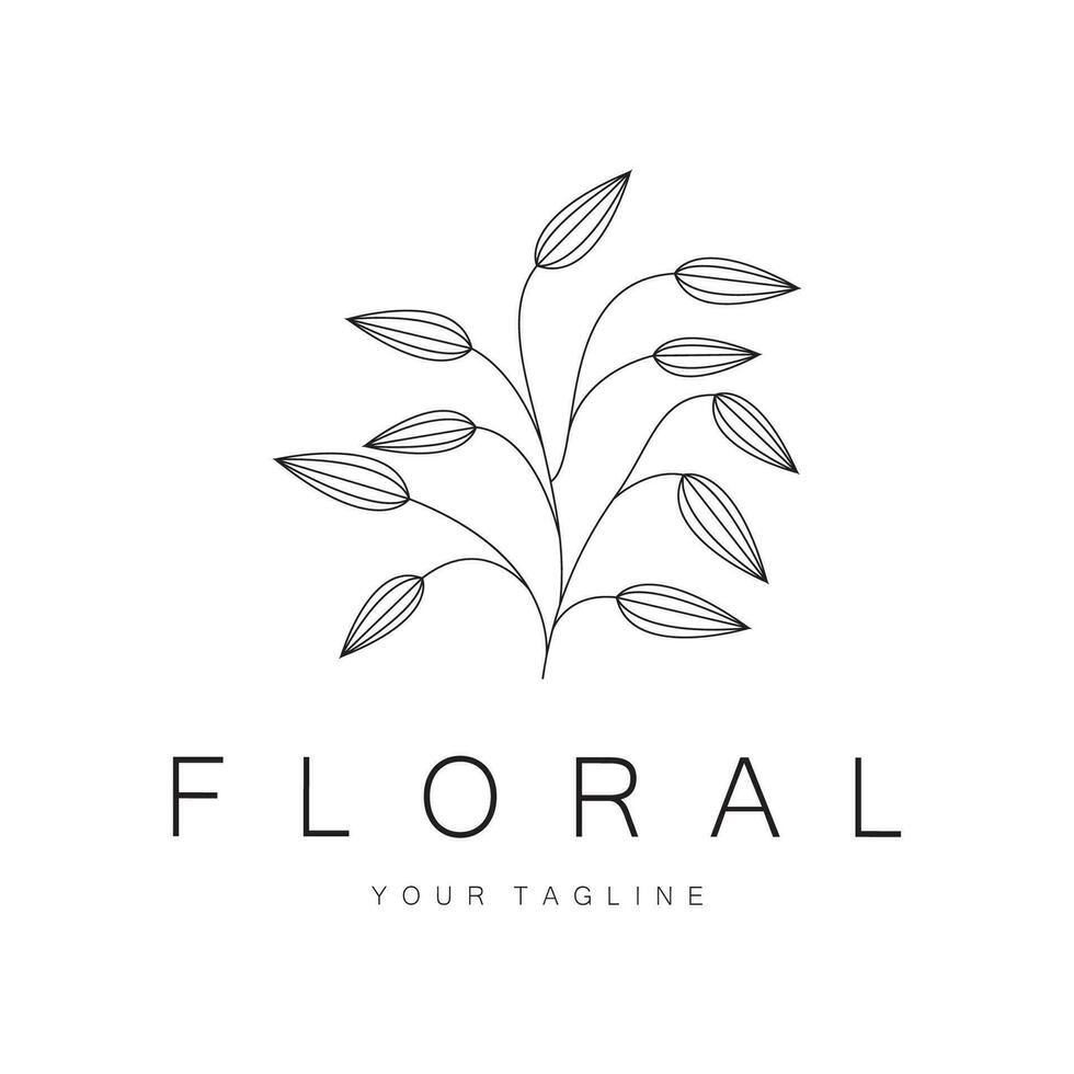 Elegant floral and leaf frame. Delicate botanical vector illustration for labels, spas, corporate identity, and wedding invitations