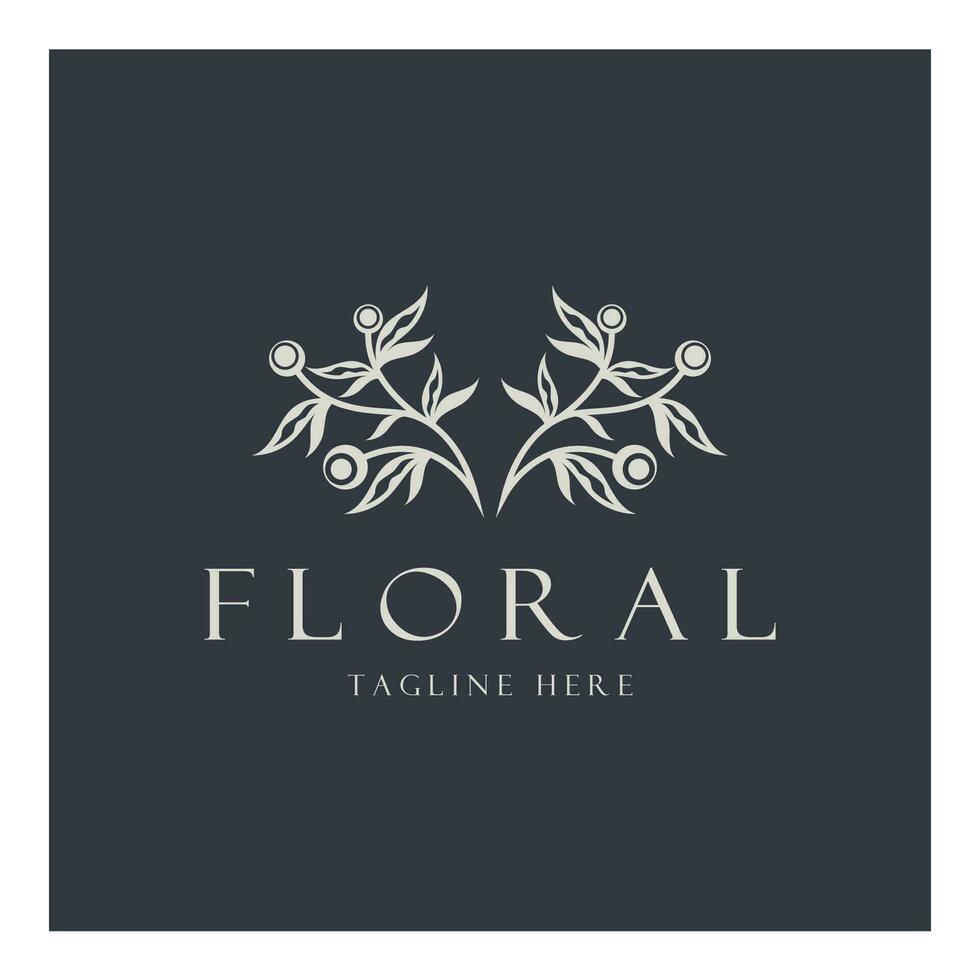 Elegant floral and leaf frame. Delicate botanical vector illustration for labels, spas, corporate identity, and wedding invitations