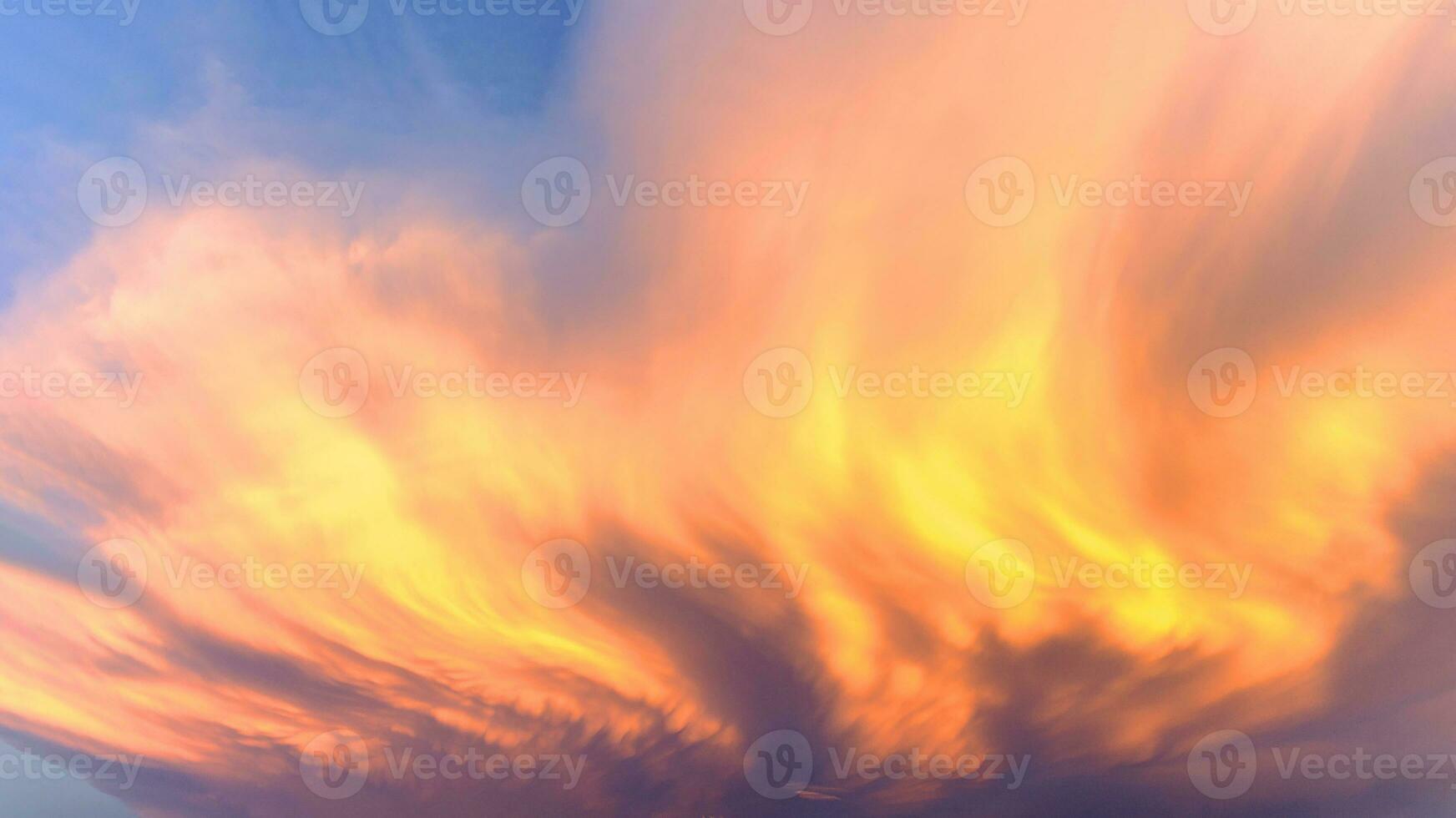 dramatic cloud at sunset after storm photo
