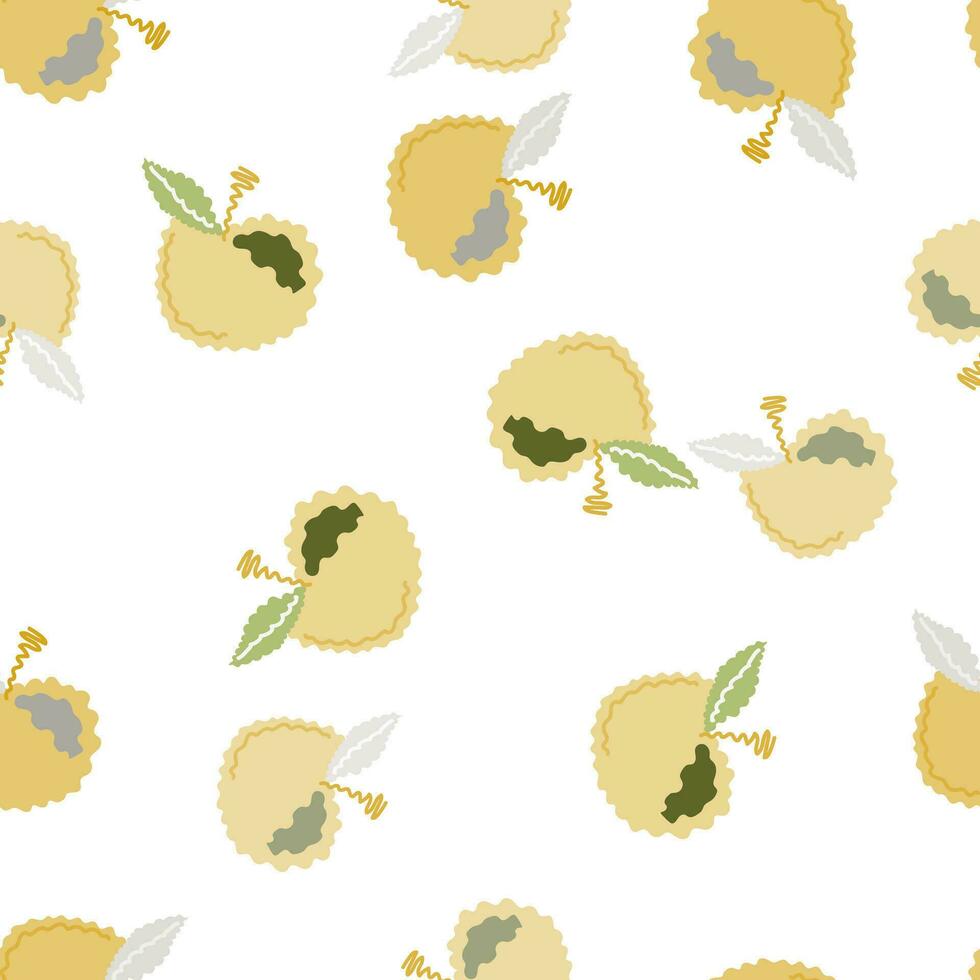 Abstract apple fruits seamless pattern. Fruit ornament. vector