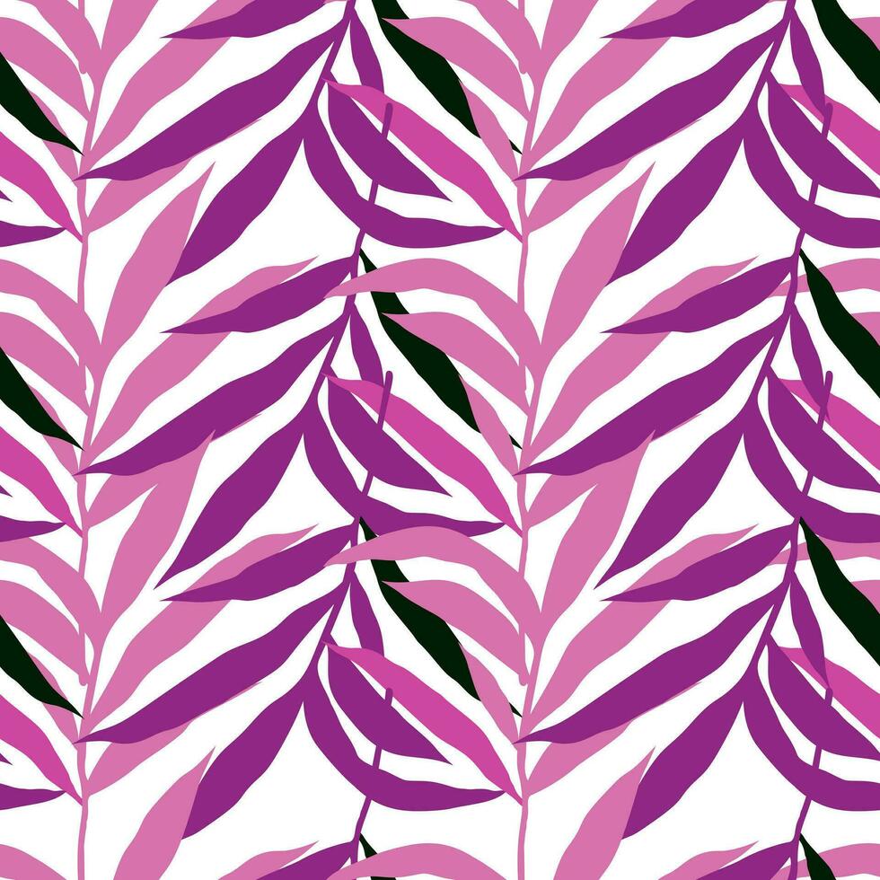 Abstract jungle palm leaf seamless pattern. Stylized tropical palm leaves wallpaper. vector