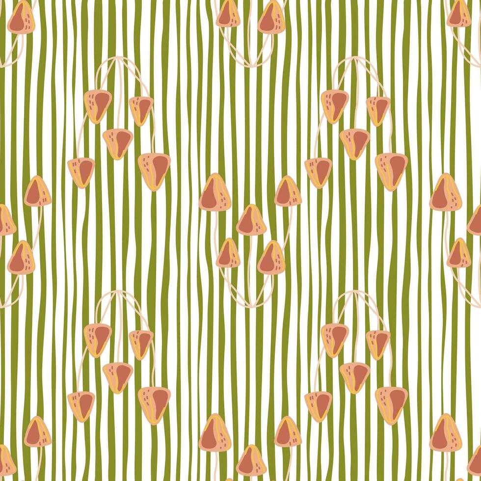 Hand drawn toadstool mushrooms seamless pattern. Magical fly agaric wallpaper. vector