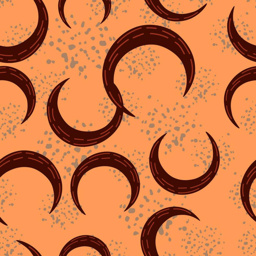 Simple moon silhouettes seamless pattern. vector