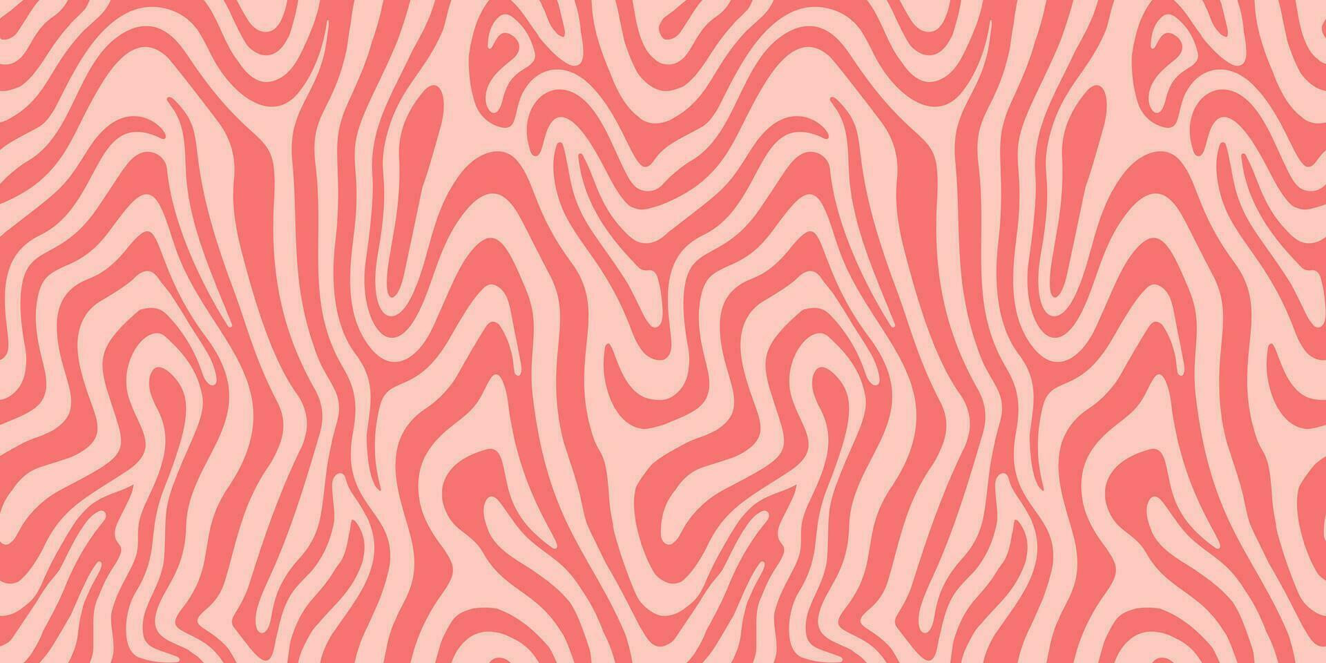 Abstract pink curve shape seamless pattern. Monochrome zebra skin wallpaper. Dynamic wave surface ornament. Creative lines tile. vector