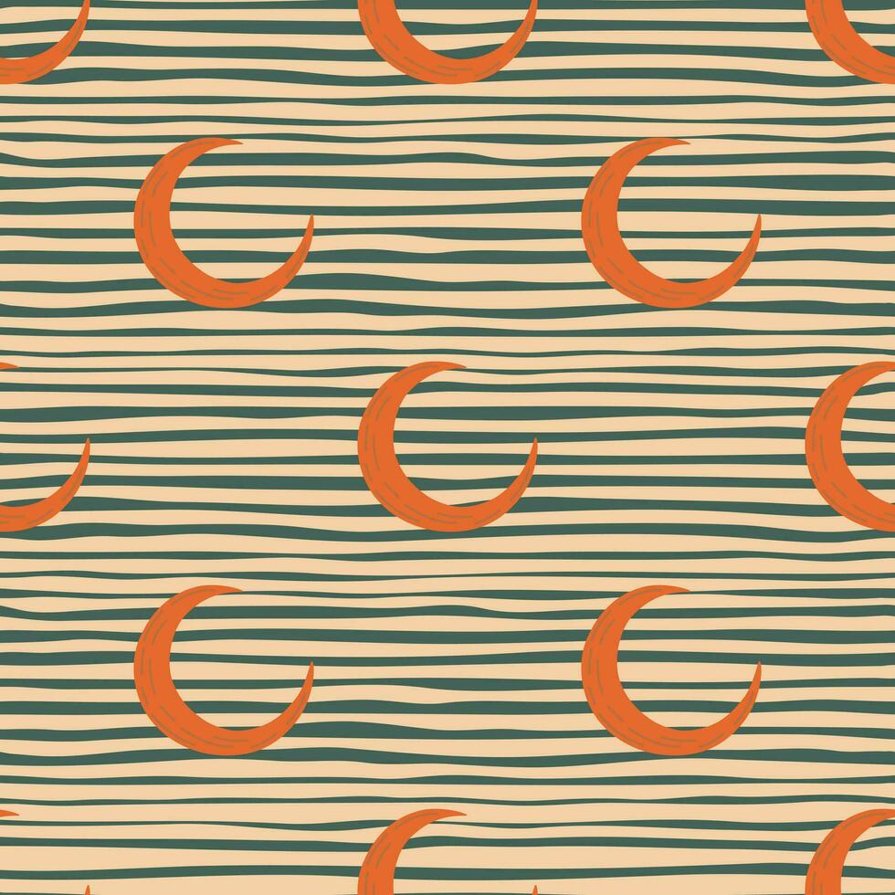 Simple moon silhouettes seamless pattern. vector