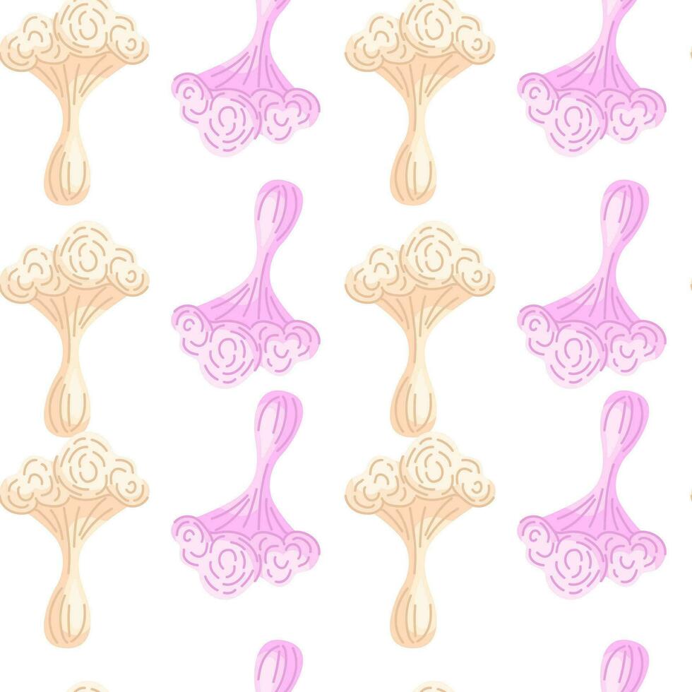 Simple psychedelic mushrooms seamless pattern. Magical fly agaric wallpaper. vector