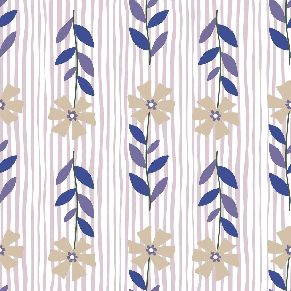 Cute stylized ditsy flower seamless pattern. Decorative naive botanical backdrop. vector