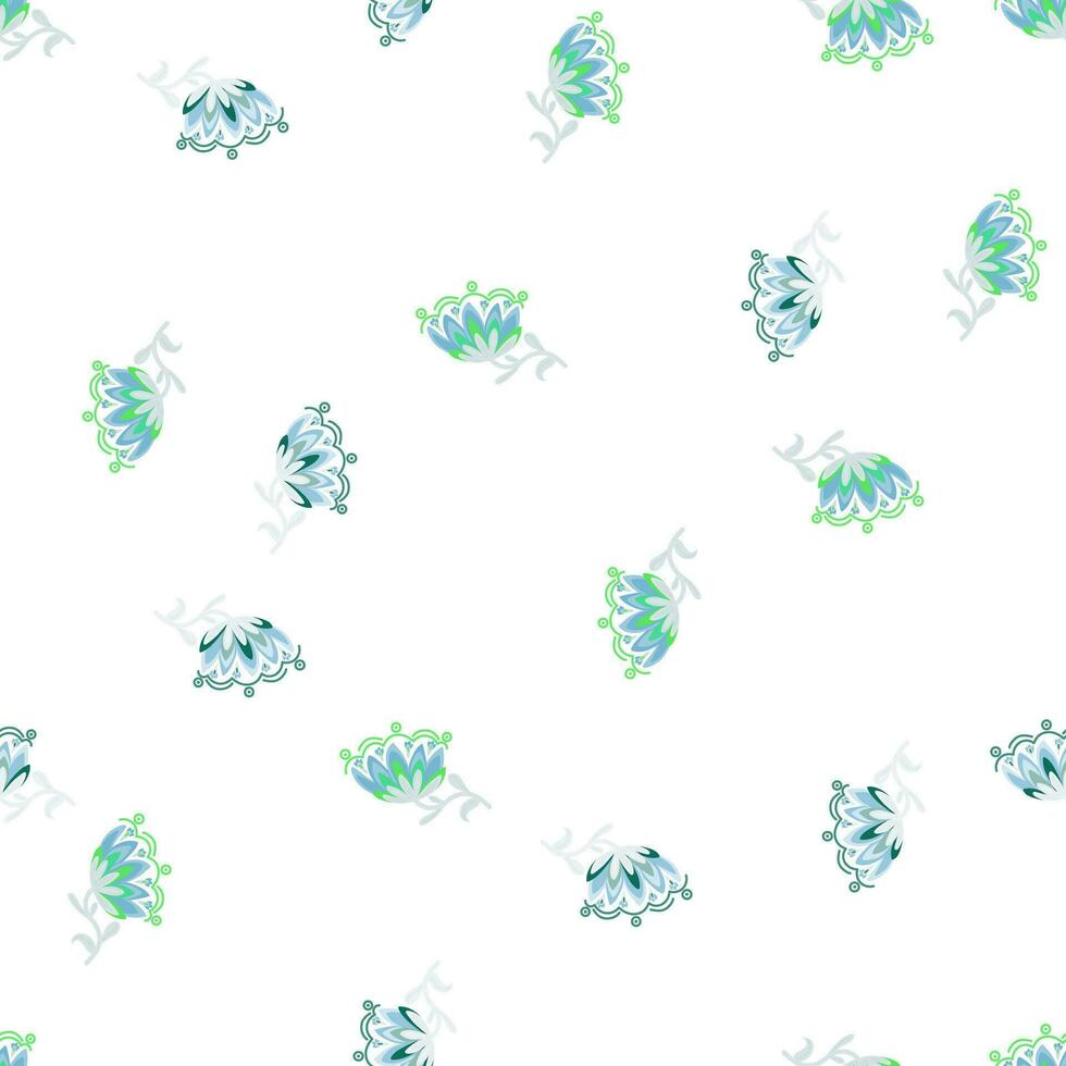 Stylized wildflower seamless pattern. Decorative naive flower botanical background vector