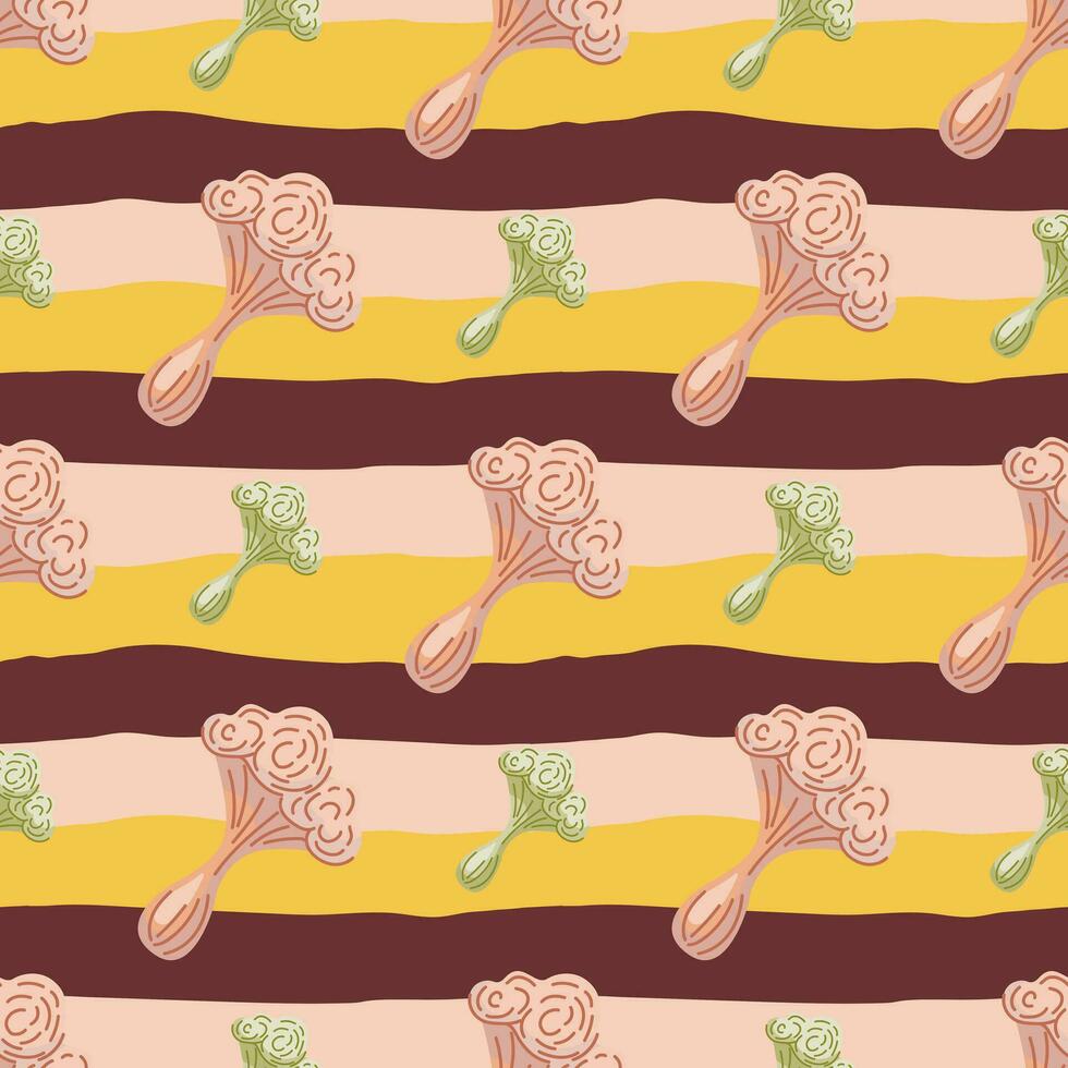 Simple psychedelic mushrooms seamless pattern. Magical fly agaric wallpaper. vector