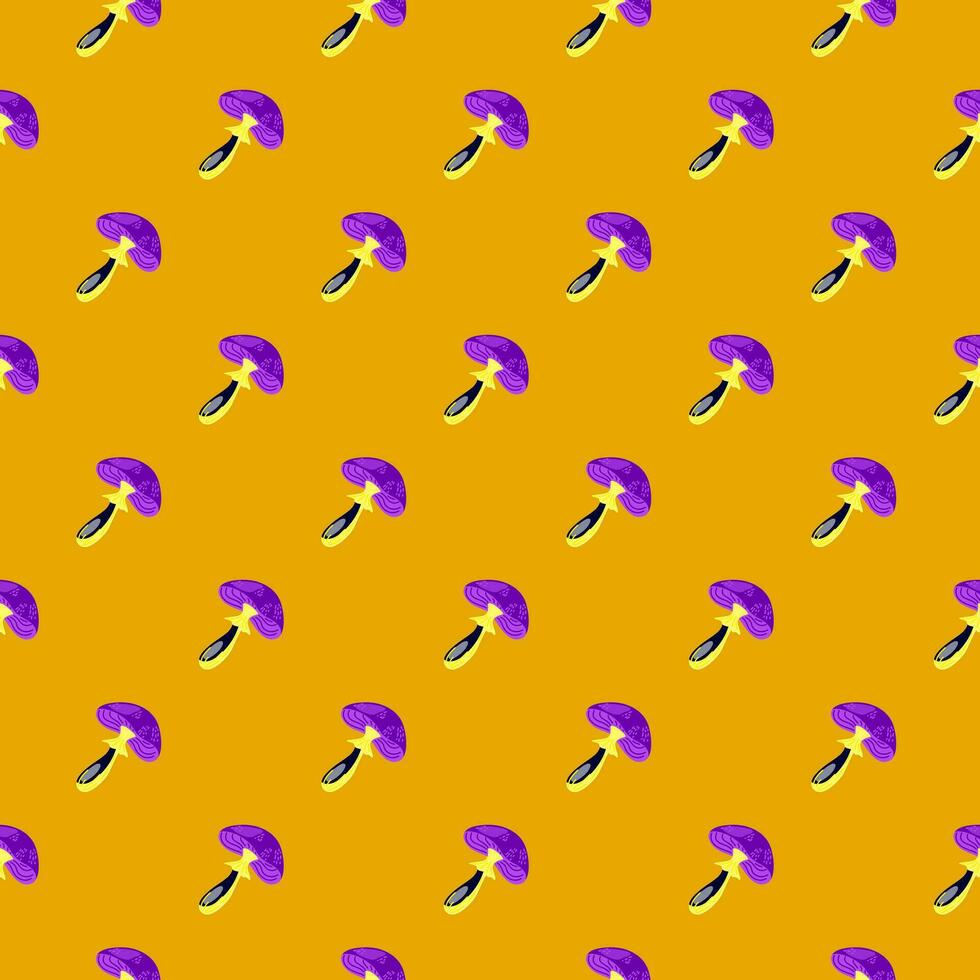 Seamless pattern with psychedelic mushrooms. Magical fly agaric wallpaper. vector