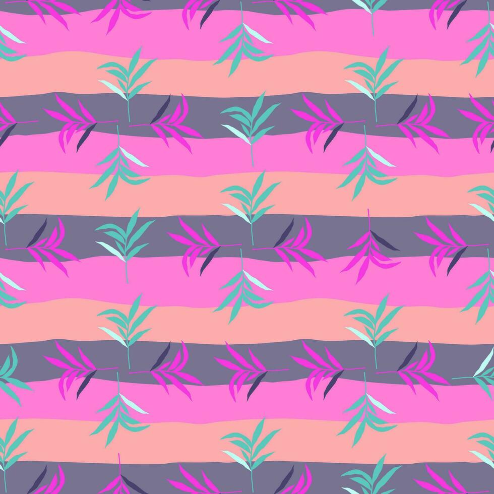 resumen selva palma hoja sin costura modelo. estilizado tropical palma hojas fondo de pantalla. vector