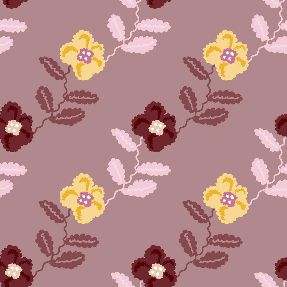 Small flower seamless pattern. Abstract floral ornament. Simple botanical backdrop. vector