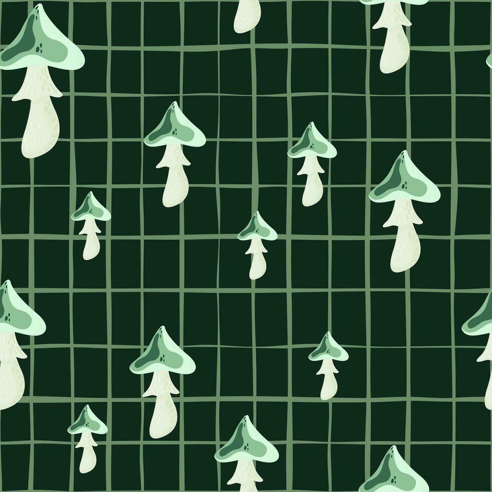 Psychedelic mushrooms seamless pattern. Magical fly agaric wallpaper. vector