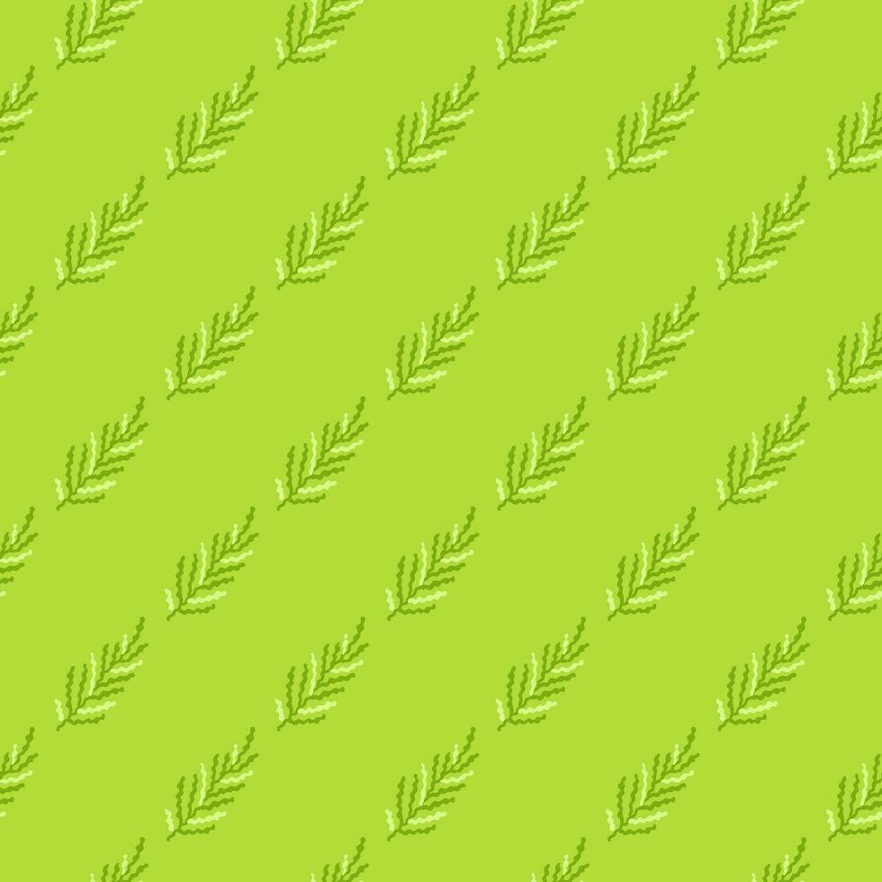 Abstract seaweed backdrop. Organic fern leaves seamless pattern. Simple style botanical background. vector