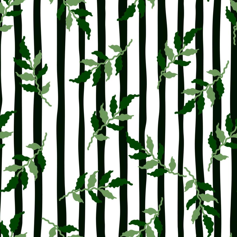 orgánico hojas sin costura modelo. sencillo estilo. botánico antecedentes. decorativo bosque hoja fondo de pantalla. vector