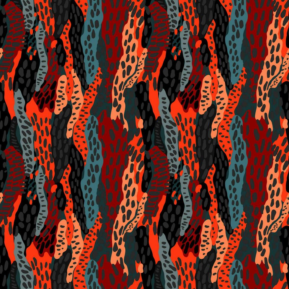 Creative funny textured leopard skin seamless pattern. Trendy animal fur wallpaper. Abstract camouflage background. vector