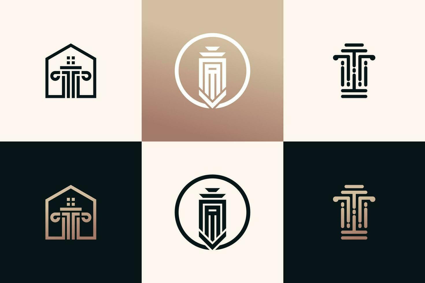 Lawyer logo collection with creative unique design vector