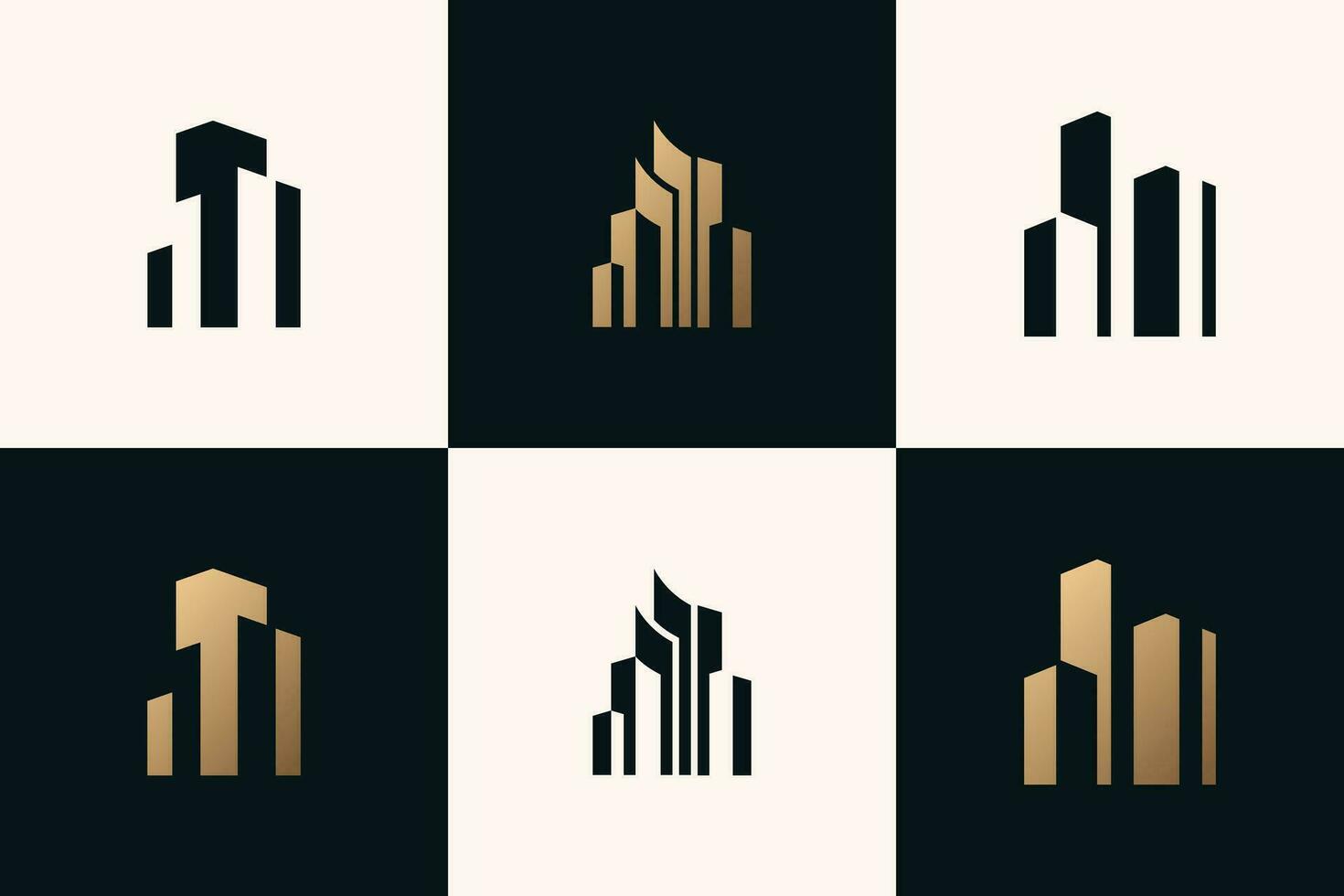 edificio logo icono vector con moderno elemento idea