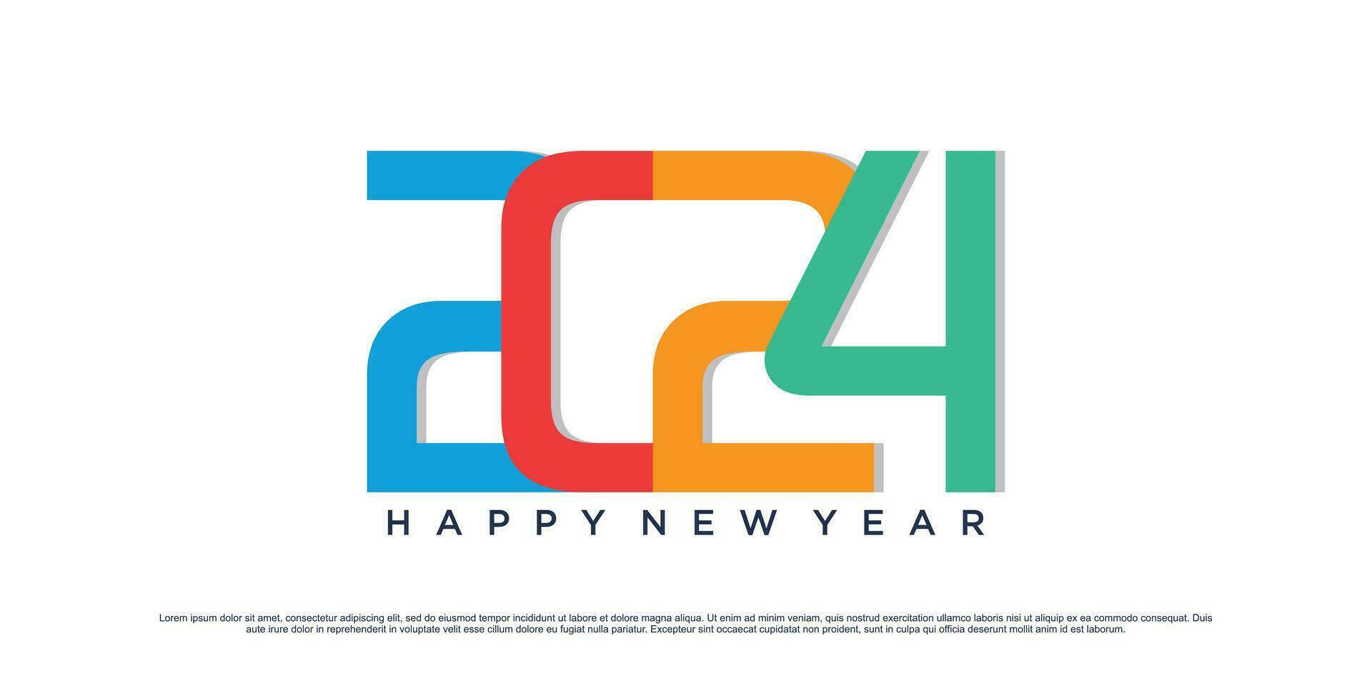 2024 Happy new year logo vector design with modern idea