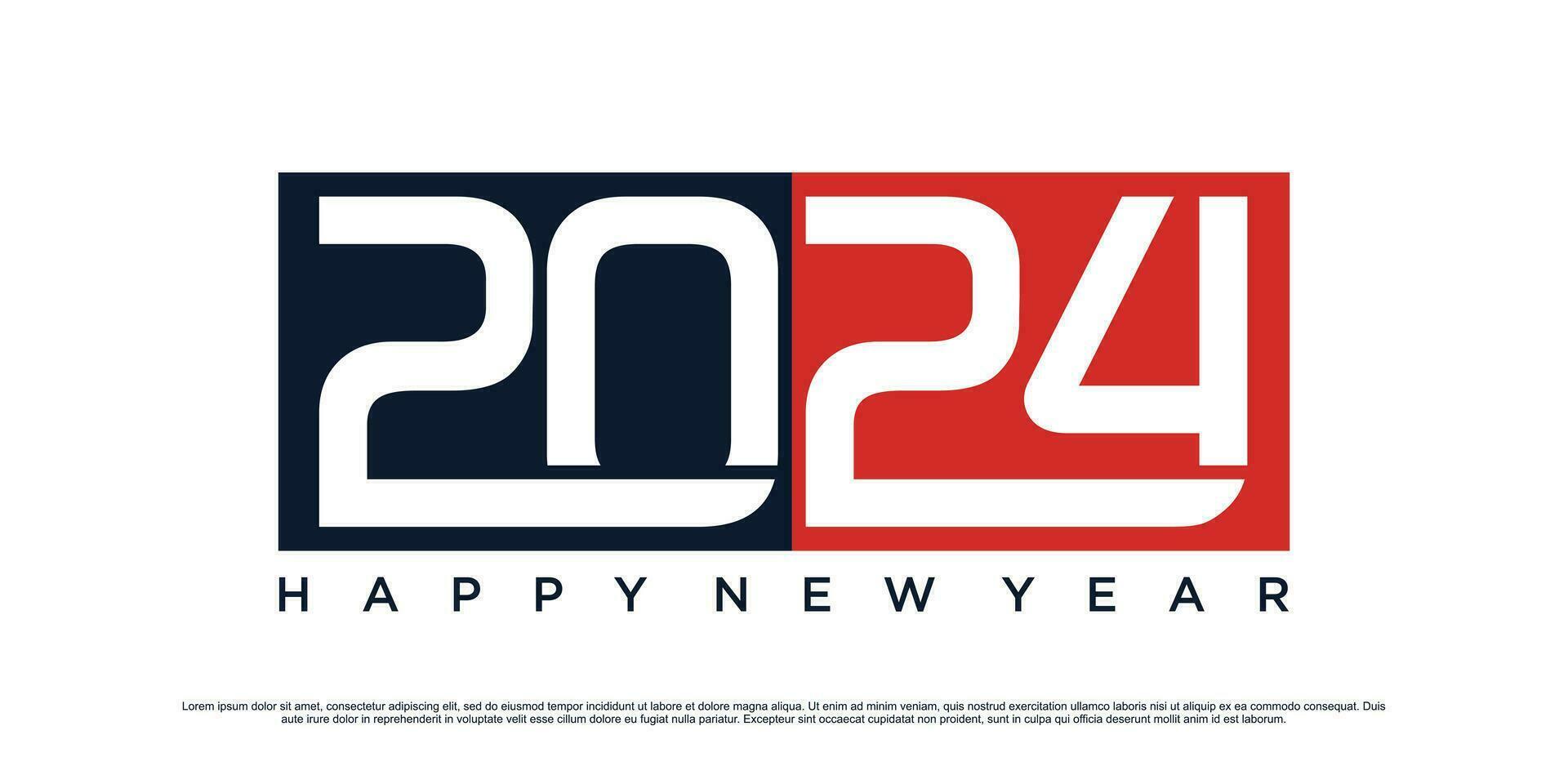 2024 contento nuevo año logo vector diseño con moderno idea