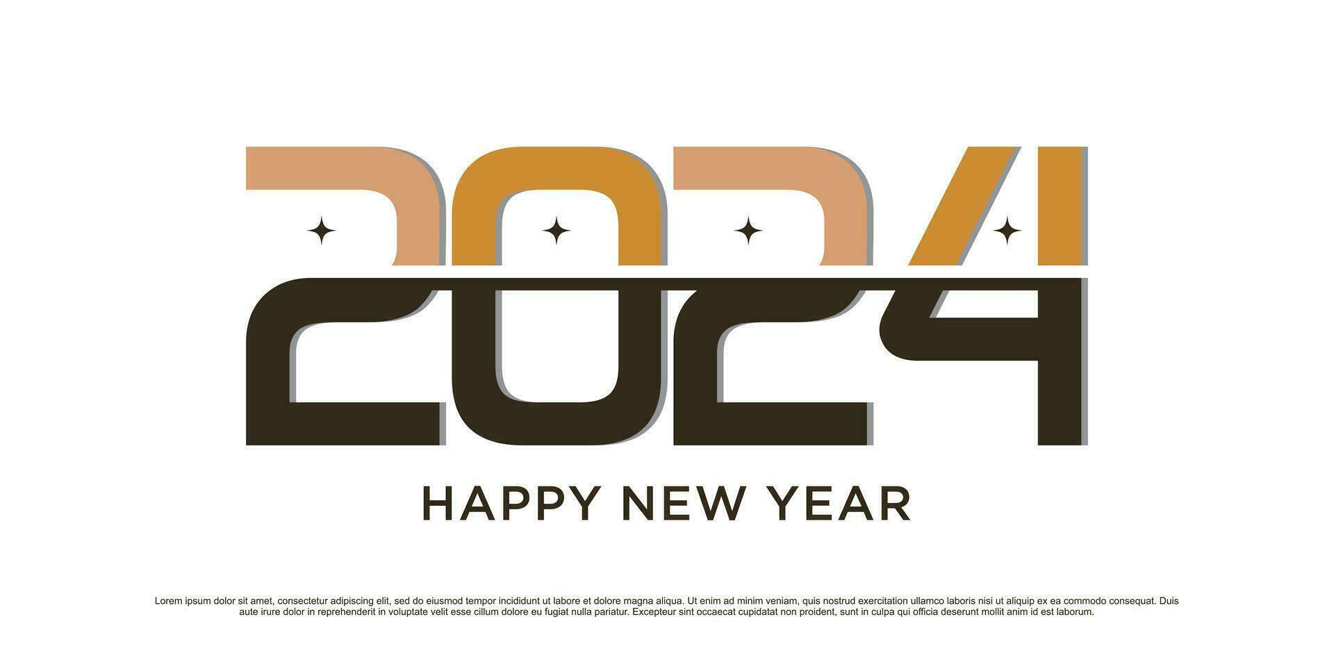 2024 contento nuevo año logo vector diseño con moderno idea