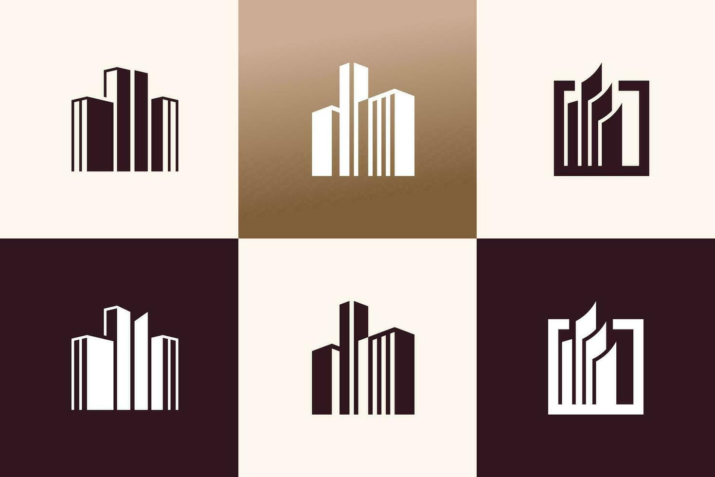 edificio logo icono vector con moderno elemento idea
