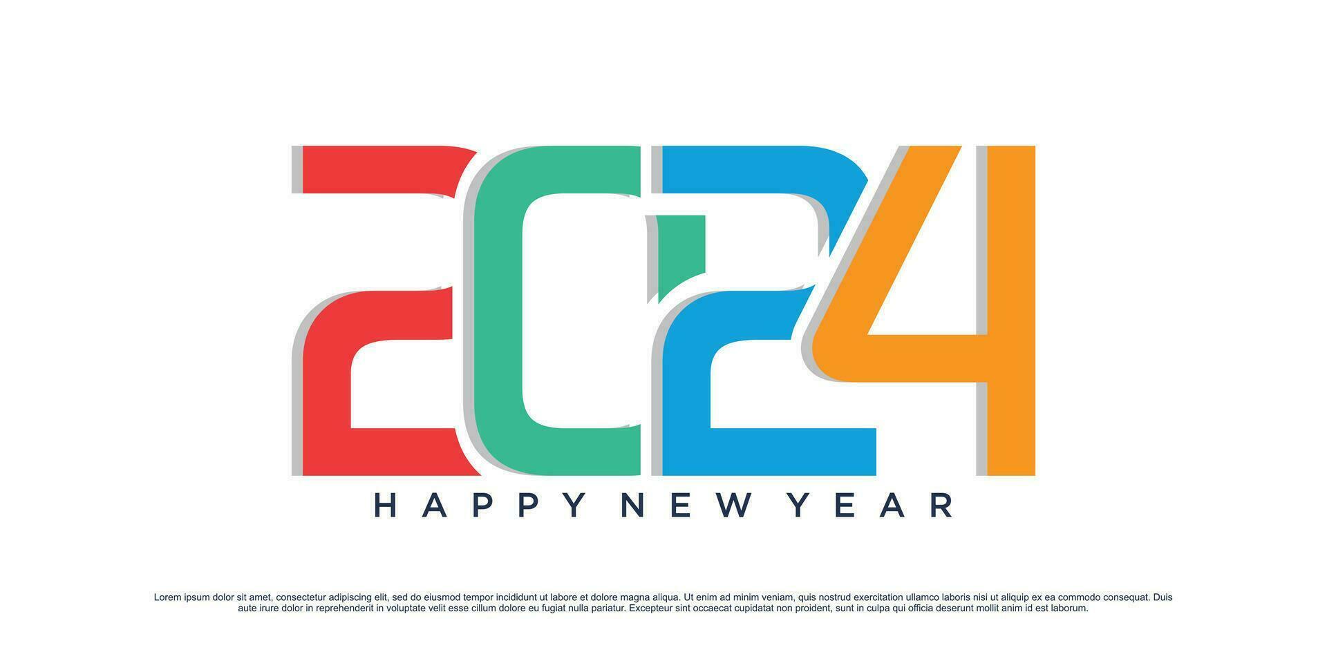 2024 contento nuevo año logo vector diseño con moderno idea