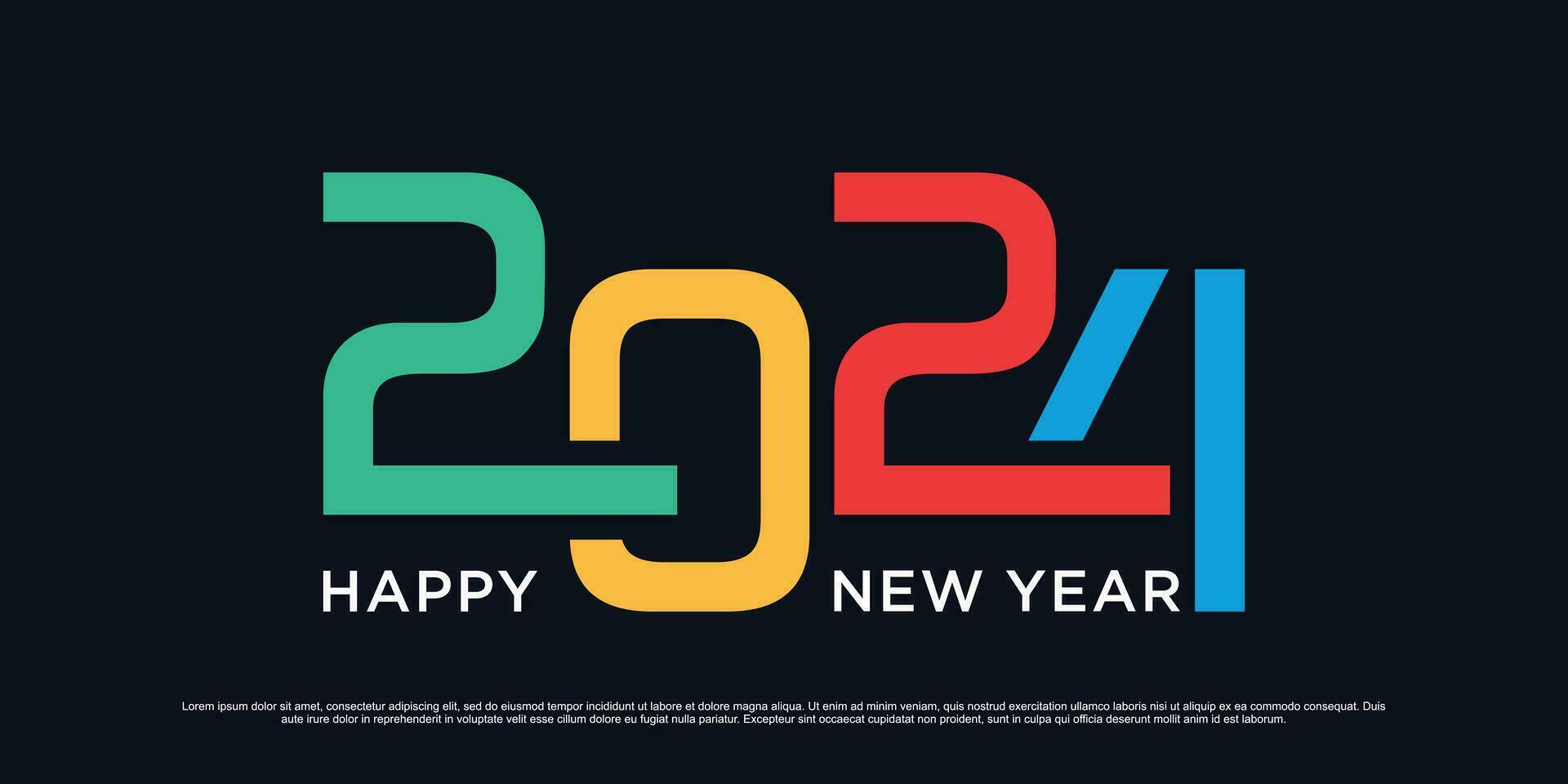 2024 contento nuevo año logo vector diseño con moderno idea