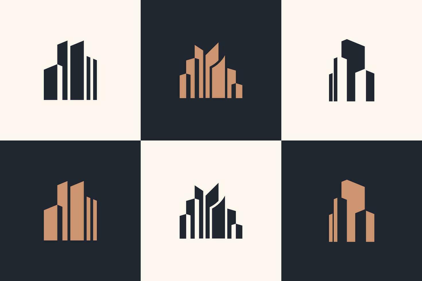 edificio logo icono vector con moderno elemento idea