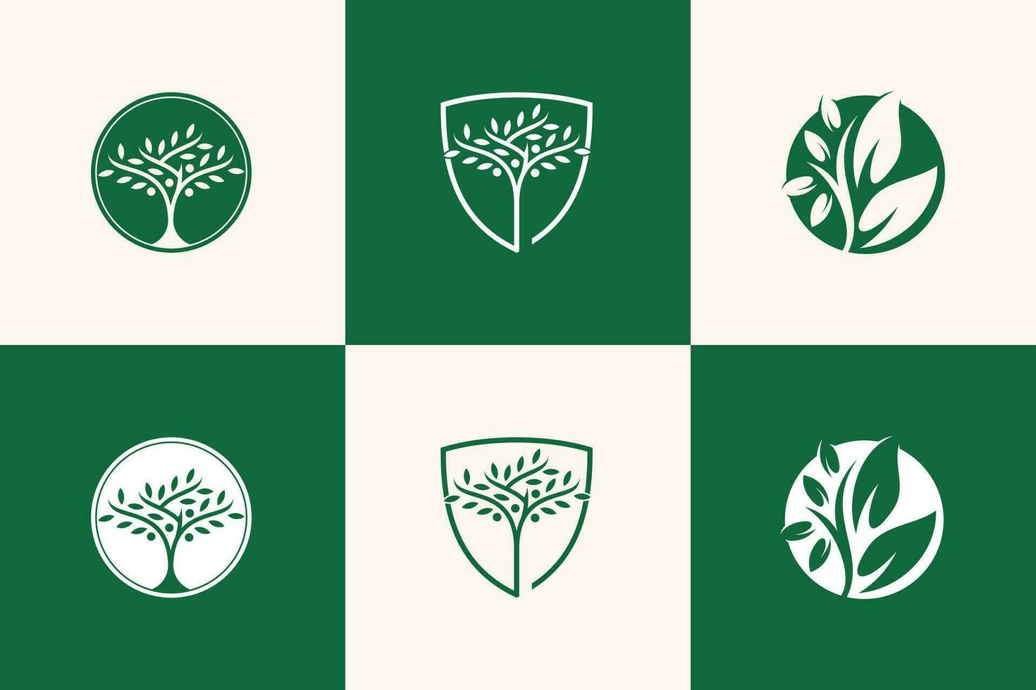 naturaleza árbol logo icono vector con moderno elemento idea