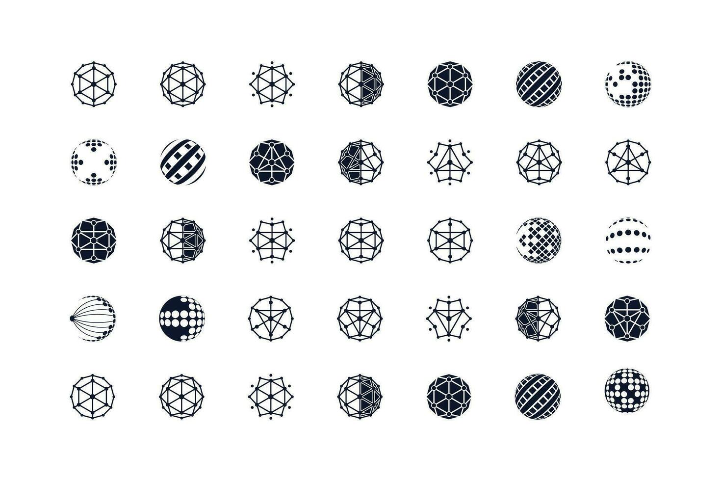Globe tech logo collection with creative unique design vector