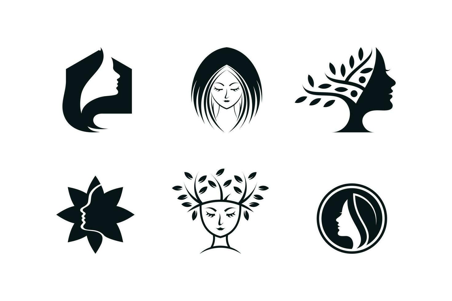 Beauty logo collection with creative unique design vector