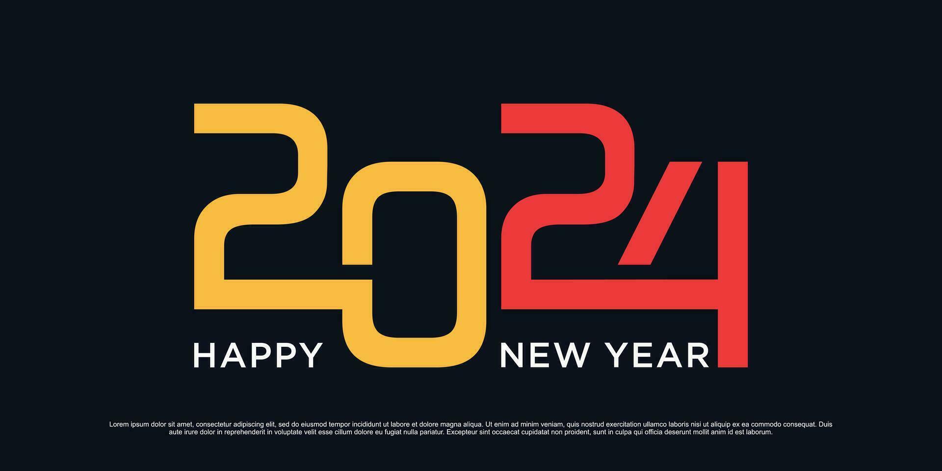 2024 contento nuevo año logo vector diseño con moderno idea