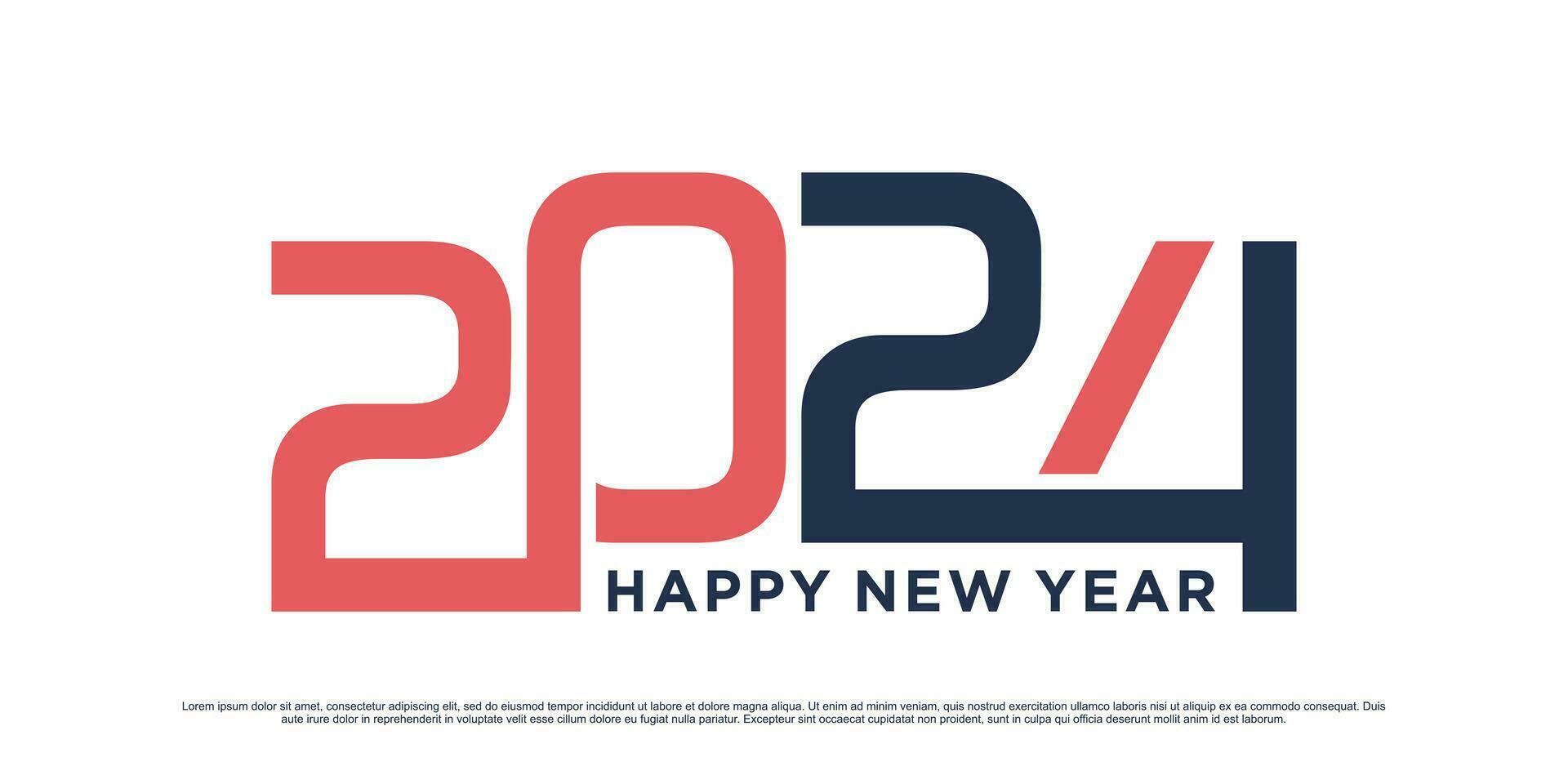 2024 contento nuevo año logo vector diseño con moderno idea