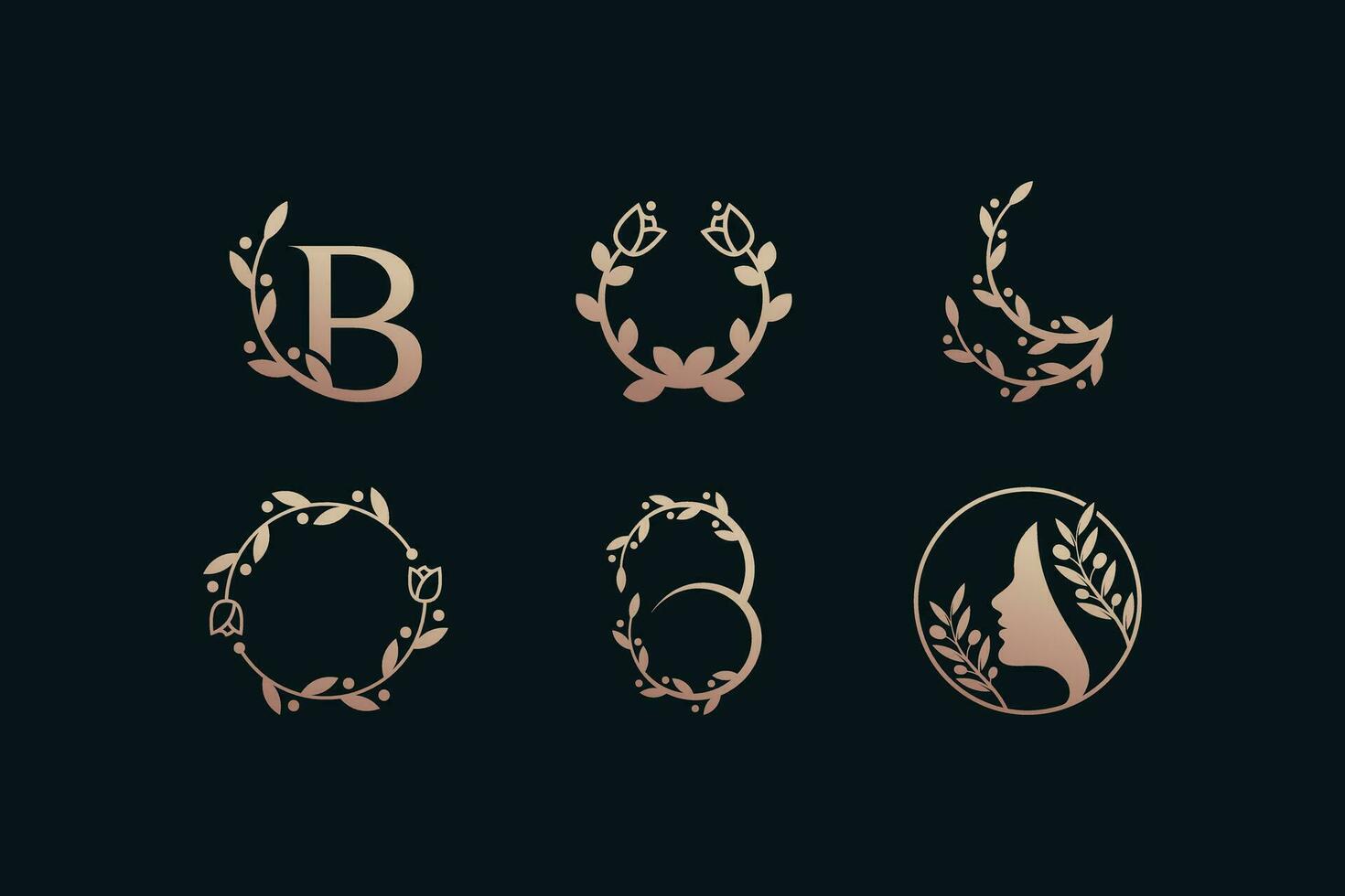 Beauty logo collection with creative unique design vector