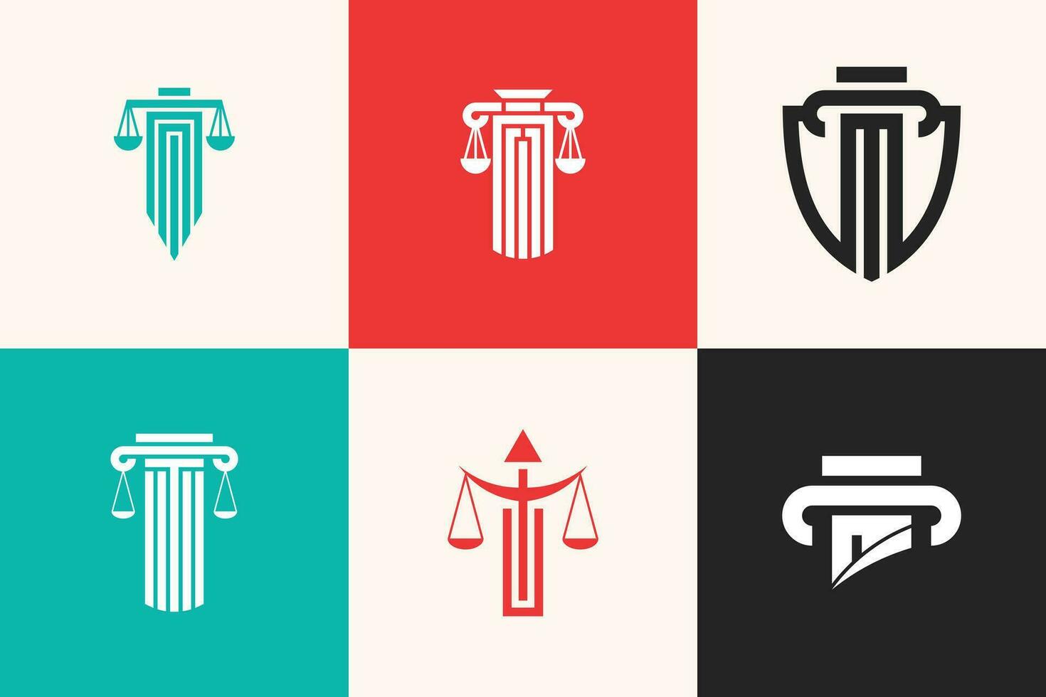 Lawyer logo collection with creative unique design vector