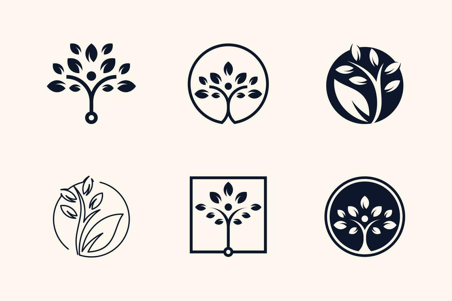 naturaleza árbol logo icono vector con moderno elemento idea